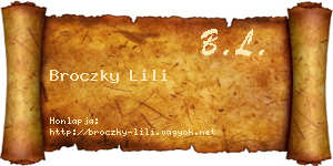 Broczky Lili névjegykártya